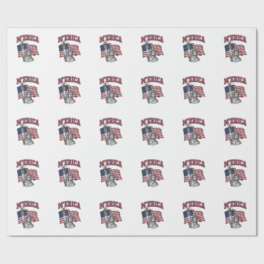 MERICA Vintage Liberty Patriottisch Cadeaupapier (Vlak)