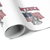 MERICA Vintage Liberty Patriottisch Cadeaupapier (Rol Hoek)