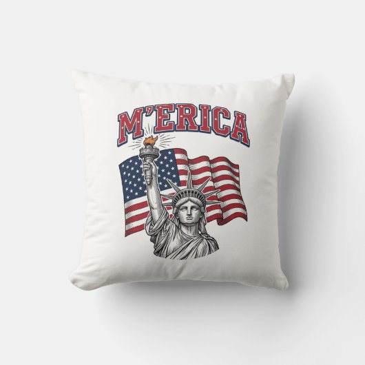 MERICA Vintage Liberty Patriottisch Kussen (Voorkant)