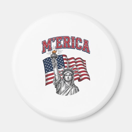 MERICA Vintage Liberty Patriottisch Magneet (Voorkant)