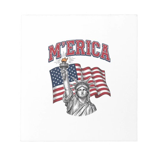 MERICA Vintage Liberty Patriottisch Notitieblok (Voorkant)