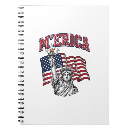 MERICA Vintage Liberty Patriottisch Notitieboek (Voorkant)