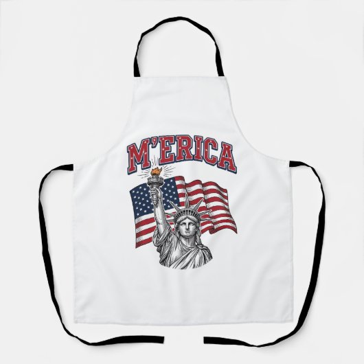 MERICA Vintage Liberty Patriottisch Schort (Voorkant)