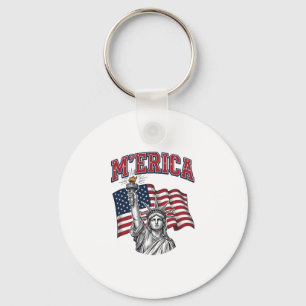 MERICA Vintage Liberty Patriottisch Sleutelhanger