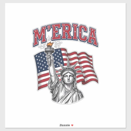MERICA Vintage Liberty Patriottisch Sticker (Vel)