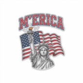 MERICA Vintage Liberty Patriottisch Sticker (Voorkant)