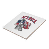 MERICA Vintage Liberty Patriottisch Tegeltje (Zijkant)