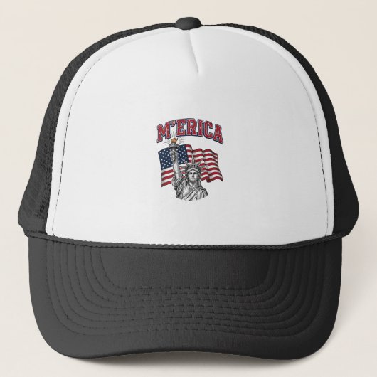 MERICA Vintage Liberty Patriottisch Trucker Pet (Voorkant)