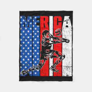 Merica Volleybal Speler Usa Onafhankelijkheidsdag Fleece Deken