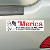 Merica - Waar mensen geloven dat de maanlanding is Bumpersticker (Op auto)