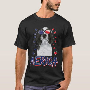 Merica Welsh Springer Spaniels Dog 4th of July Usa T-shirt