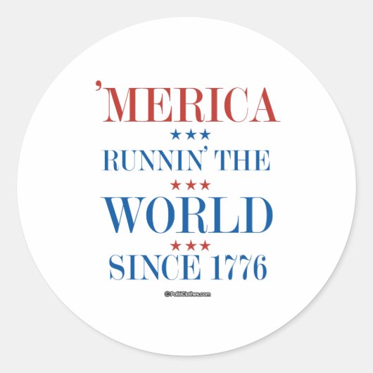 Merica - Wereld sinds 1776 Ronde Sticker (Voorkant)