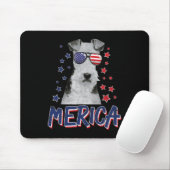 Merica Wire Fox Terrier Hond 4 juli Verenigde Stat Muismat (Met muis)
