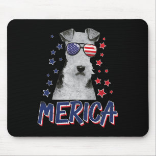 Merica Wire Fox Terrier Hond 4 juli Verenigde Stat Muismat
