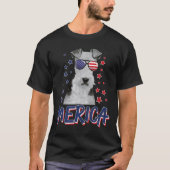 Merica Wire Fox Terrier Hond 4 juli Verenigde Stat T-shirt (Voorkant)