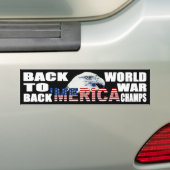 "MERICA World War Champs Eagle Bumpersticker (Op auto)