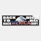 "MERICA World War Champs Eagle Bumpersticker (Voorkant)