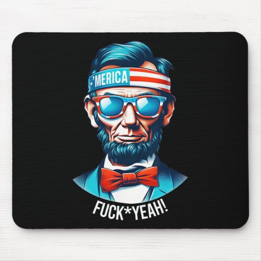 Merica Yeah Abraham Lincoln 4 juli Muismat (Voorkant)