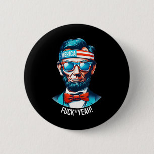 Merica Yeah Abraham Lincoln 4 juli Ronde Button 5,7 Cm