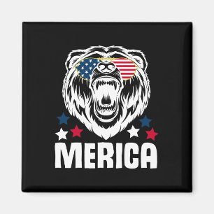 Merica Zonnebril 4 juli Amerikaanse Vlag Beer Desi Magneet