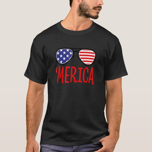 Merica Zonnebrillen 4 juli Kinder jongens meisjes  T-shirt (Voorkant)
