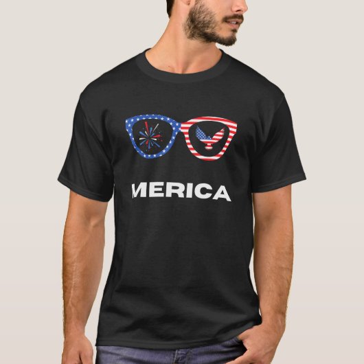 Merica Zonnebrillen 4 juli Kinder jongens meisjes  T-shirt (Voorkant)