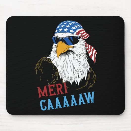 Mericaaaaaw Adelaar Mullet 4 juli VS Amerikaans Muismat (Voorkant)