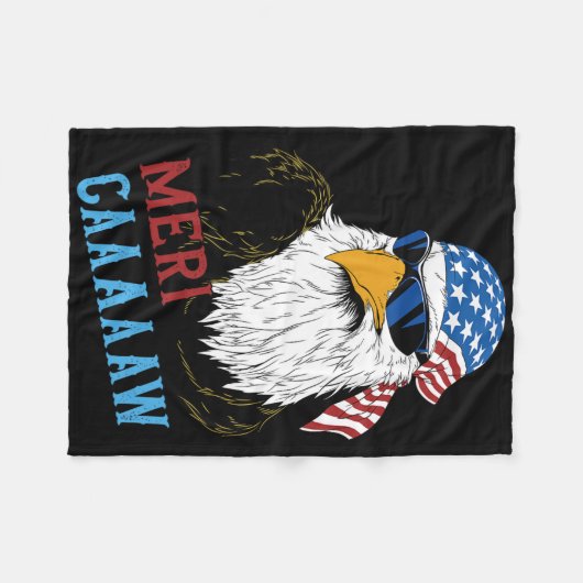 Mericaaaaaw Eagle Mullet 4 juli Verenigde Staten Fleece Deken (Voorkant (Horizontaal))