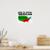 "Merican Funny Poster" Poster (Keuken)