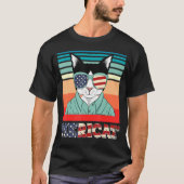 Mericat Juli 4e Onafhankelijkheidsdag Kat VS vlag T-shirt (Voorkant)