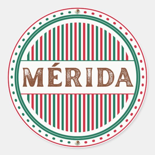 Merida City Pride Embleem – Mexicaanse identiteit Ronde Sticker (Voorkant)
