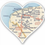 Merida Mexico  kaart Sticker (Voorkant)
