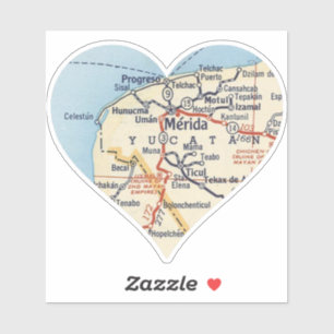 Merida Mexico  kaart Sticker