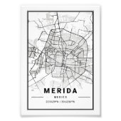 Merida - Mexico Ligth City Map Foto Afdruk (Voorkant)