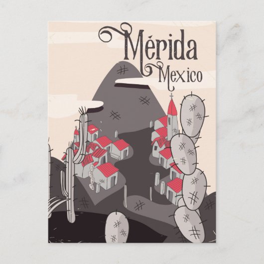 Mérida Mexico reisposter Briefkaart (Voorkant)