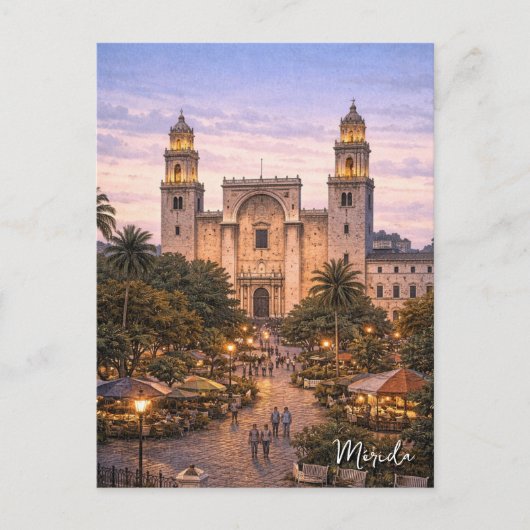 Merida Mexico Reizen Briefkaart (Voorkant)