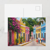 Merida Mexico Reizen Briefkaart (Voorkant / Achterkant)