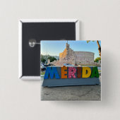Merida, Mexico - Square Button (Voorkant /achterkant)