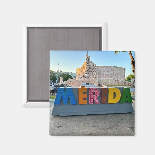 Merida, Mexico - Square Magnet (Voorkant / Achterkant)