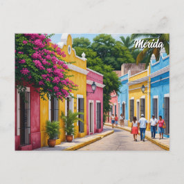 Merida Mexico Travel Briefkaart