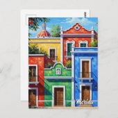 Merida Mexico Travel Briefkaart (Voorkant / Achterkant)