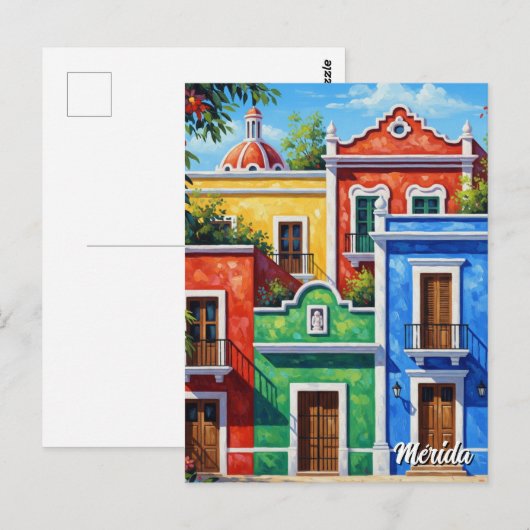 Merida Mexico Travel Briefkaart (Voorkant / Achterkant)