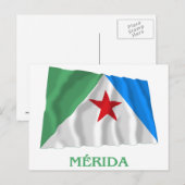 Mérida Waving Flag met naam Briefkaart (Voorkant / Achterkant)