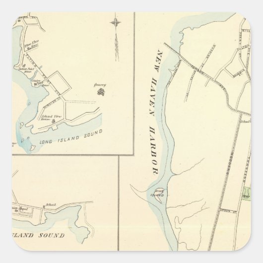 Meriden north vierkante sticker (Voorkant)