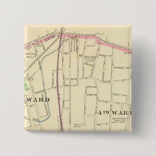Meriden zuid vierkante button 5,1 cm (Voorkant)