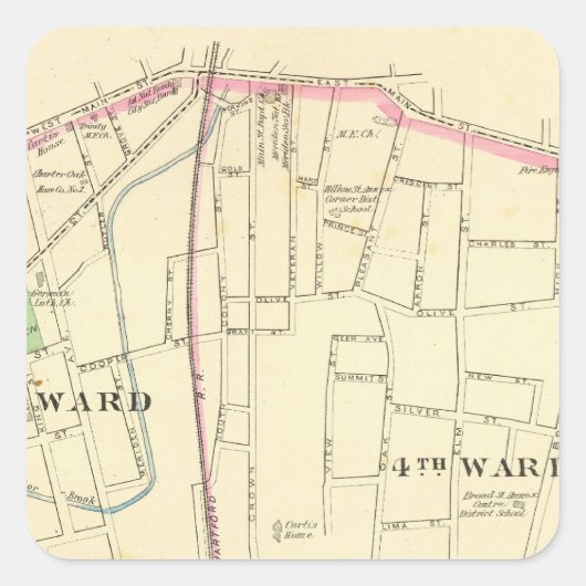 Meriden zuid vierkante sticker (Voorkant)