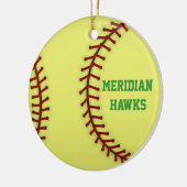 Meridian Hawks Softball Keramisch Ornament (Links)