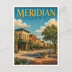 Meridian Idaho Historische Downtown GeoSaga Briefkaart