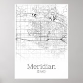 Meridian Map - Idaho - City Map Poster (Voorkant)