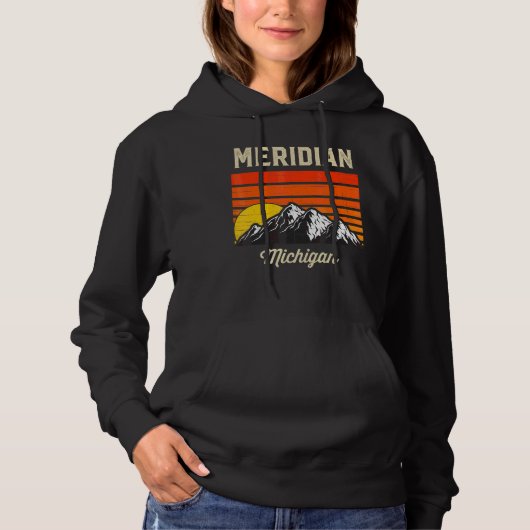 Meridian Michigan Hometown, Verenigde Staten Hoodie (Voorkant)